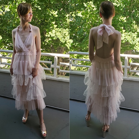 LoveShackFancyXTarget Pink Halter Top Dress Size S - Picture 5 of 5